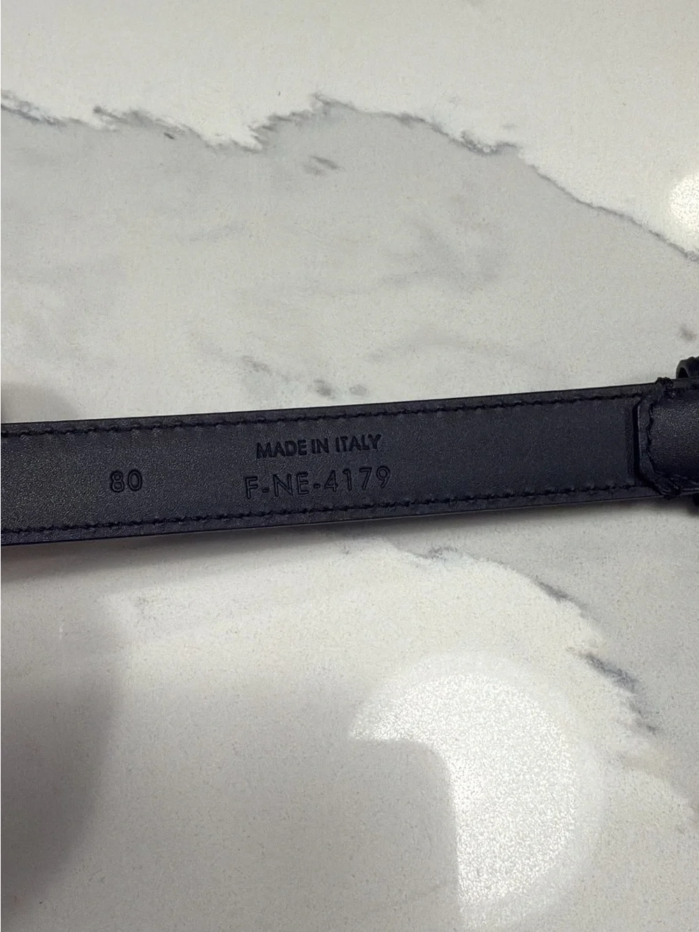 Celine Black Leather Belt with Gold Buckle and Logo